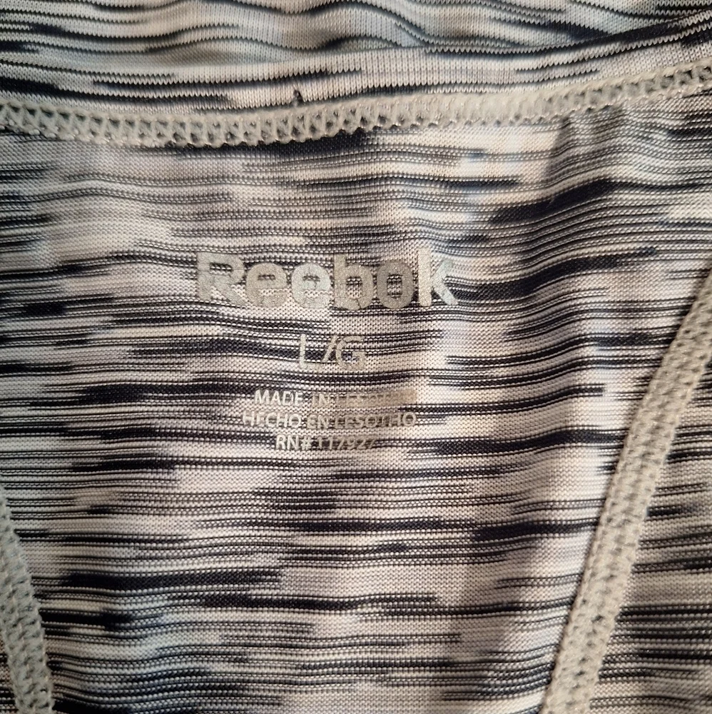 Reebok Shadow Stripe Athletic Top LG *D4 - Picture 5 of 6